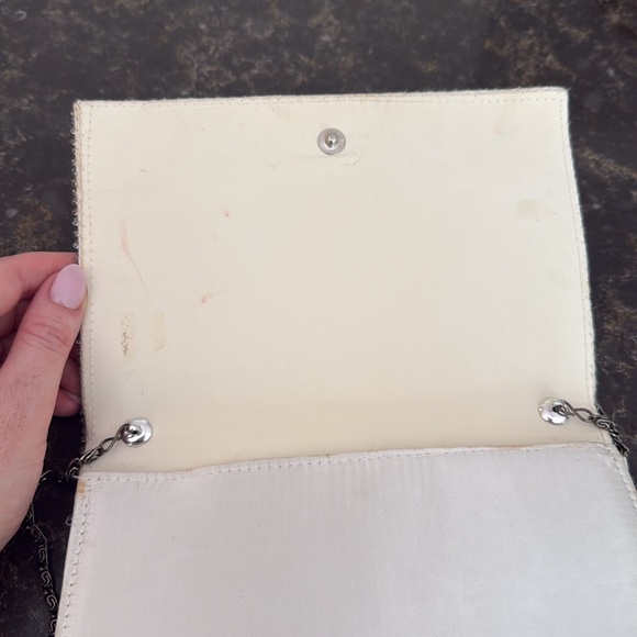 Vintage Beaded Geometric Evening Shoulder Bag Clutch Gold Silver - Picture 3 of 9